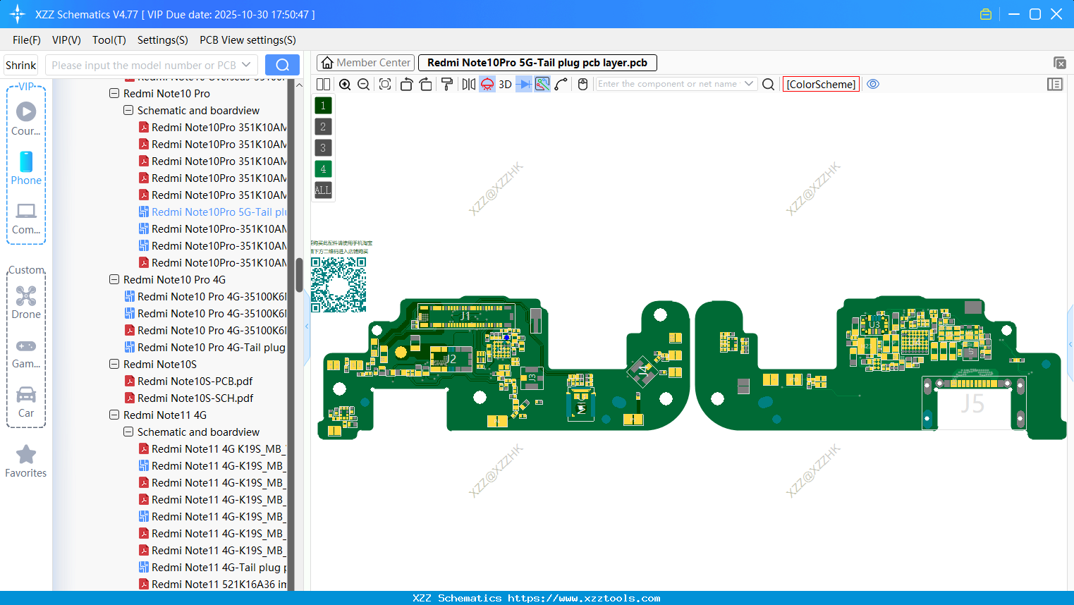 Xiaomi Redmi Note10Pro 5G-Tail Plug Pcb Layer